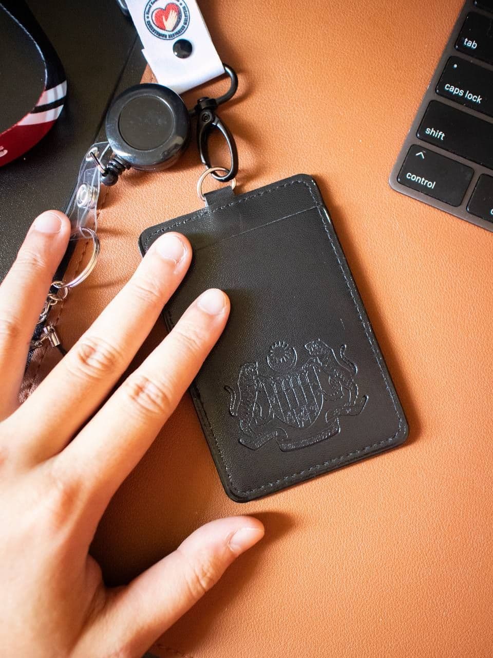 Pvc ID Card Holder Double Slot with Deboss Jata Logo Black